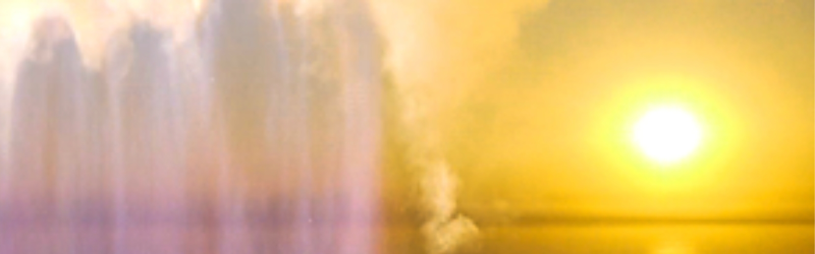 Starship launch plume at sunset